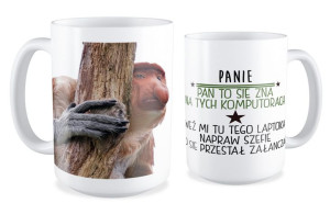 Kubek z nosaczem Pan to się zna na tych komputorach