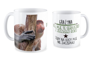 Kubek z nosaczem Dej mie te serduszko z zeszłego roku