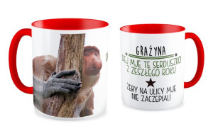 Kubek z nosaczem Dej mie te serduszko z zeszłego roku
