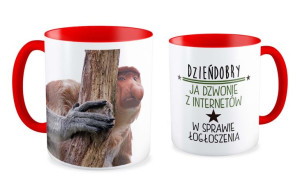Kubek z nosaczem Ja dzwonię z internetów