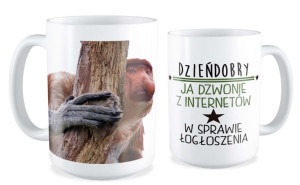 Kubek z nosaczem Ja dzwonię z internetów