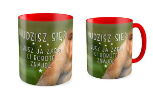 Kubek z nosaczem Ja Ci zara robote znajde