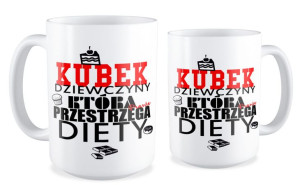 Kubek dla niej Kubek dziewczyny która przestrzega diety