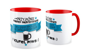 Kubek Przyjaźń między mężczyznami to schabowy z ziemniakami i piwo