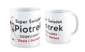 Kubek z imieniem super świadek dziękujemy