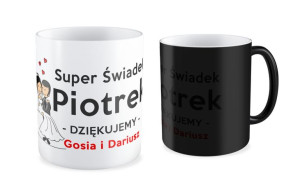 Kubek z imieniem super świadek dziękujemy