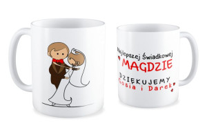 Kubek z imieniem Najlepszej świadkowej dziękujemy