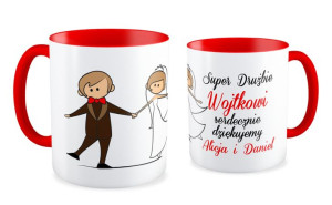 Kubek z imieniem Super drużbie serdecznie dziękujemy