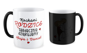 Kubek z imieniem Kochani rodzice serdecznie dziękujemy