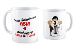 Kubek z imieniem Super świadkowa dziękujemy