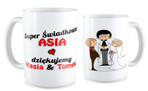 Kubek z imieniem Super świadkowa dziękujemy