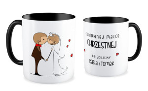 Kubek z imieniem Cudownej matce chrzestnej dziękujemy