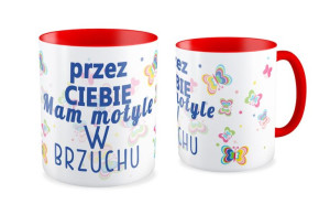 Kubek na walentynki Przez ciebie mam motyle w brzuchu