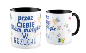 Kubek na walentynki Przez ciebie mam motyle w brzuchu