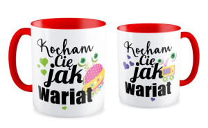 Kubek na walentynki Kocham Cię jak wariat