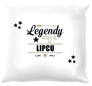 Poduszka biała Legendy rodzą się w lipcu