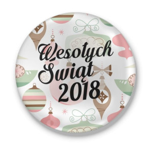 Przypinka świąteczna Wesołych Świąt 2018