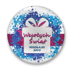 Przypinka świąteczna Wesołych Świąt Mikołajki 2018