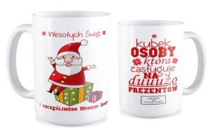 Kubek Świąteczny z Logo Twojej Firmy osoby która zasługuje na dużo prezentó