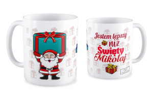 Kubek Świąteczny z Logo Twojej Firmy Jestem lepszy niż święty mikołaj