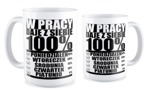 Kubek dla pracownika Daję z siebię 100%