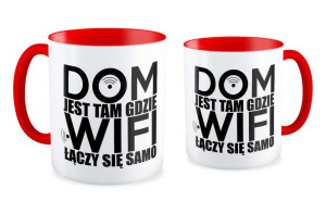 Kubek dla informatyka Dom jest tam gdzie Wi-Fi łączy się samo
