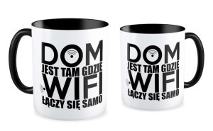 Kubek dla informatyka Dom jest tam gdzie Wi-Fi łączy się samo