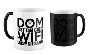 Kubek dla informatyka Dom jest tam gdzie Wi-Fi łączy się samo