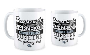 Kubek dla informatyka Narzędzie konwertujące koffeinę na gotowy kod