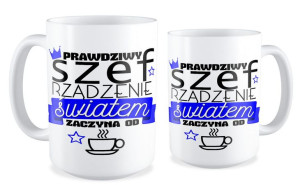 Kubek dla szefa Prawdziwy szef rządzenie światem zaczyna od kawy