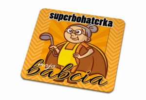 Podkładka pod kubek dla Babci Superbohaterka