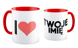 Kubek na walentynki z imieniem I Love