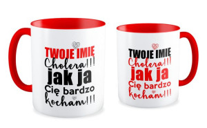 Kubek na walentynki z imieniem Jak ja Cię bardzo kocham
