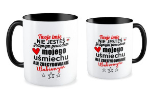Kubek na walentynki z imieniem Jesteś powodem mojego uśmiechu