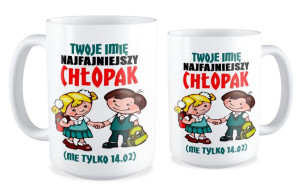 Kubek na walentynki z imieniem Najfajniejszy chłopak