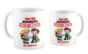 Kubek na walentynki z imieniem Najfajniesza dziewczyna