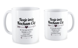 Kubek na walentynki z imieniem Kocham Cię