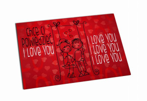 Magnes na Walentynki Chcę Ci powiedzieć I love You