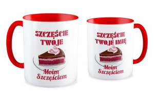Kubek miłosny z imieniem Szczęście twoje moim szczęściem