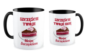 Kubek miłosny z imieniem Szczęście twoje moim szczęściem