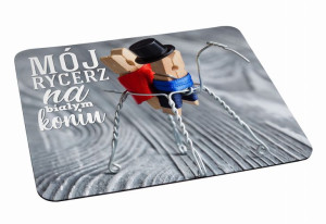 Podkładka pod myszkę Mój rycerz na białym koniu