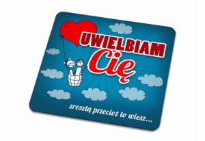 Podkładka pod kubek na Walentynki Uwielbiam Cię