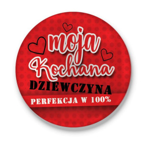 Lusterko okrągłe Moja Kochana Dziewczyna Perfekcja w 100%
