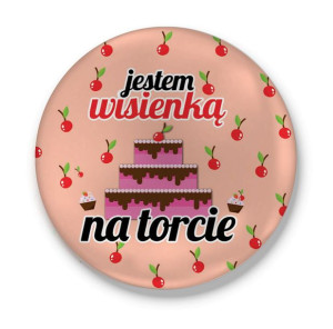 Lusterko okrągłe Jestem wisienką na torcie