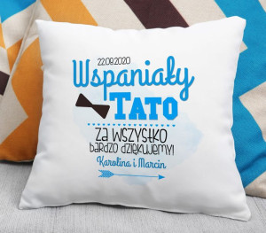 Poduszka Wspaniały Tato za wszystko bardzo dziękujemy