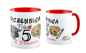 Kubek dla Absolwenta Uczennica na 5 z plusem