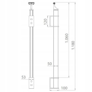 Balkon francuski, światło okna 90-110 cm aluminium