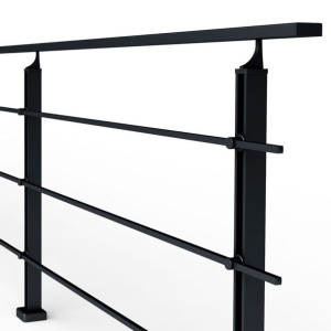 Balustrada aluminiowa 3 mb, 3 x wypełnienie czarna