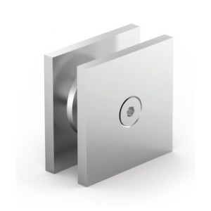 Łącznik szkła od 6 do 16 mm, Aluminium, efekt INOX