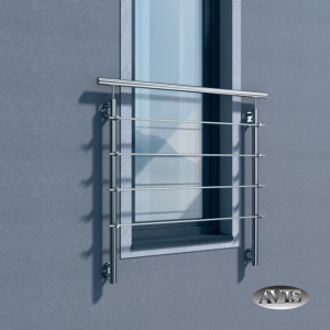 Balkon francuski, światło okna 90 cm, stal nierdz.